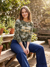 Rebellious One Juniors Good Vibes Tie-Front Sweatshirt