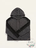 Ultra Flirt by Ikeddi Juniors Lace-Trimmed Marled Hoodie