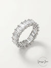 Inc Silver-Tone Crystal Baguette Statement Ring, Size 7