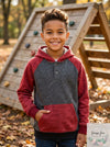 Univibe Big Boys Colorblocked Henley Hoodie, Size Medium