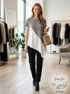Bar III Asymmetrical Colorblocked Top, Size XL