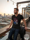 INC Mens V-Neck Snake and Skull Graphic Tee T-Shirt, Size Small