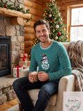 Little Blue House by Hatley Mens Long Sleeve Pajama Tee Vintage Holiday, Medium