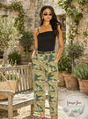 Free People Women's Green Camouflage Jeans