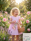 Rare Editions Baby Girls Lurex Seersucker Flutter Sleeve Dress,Pink, 3-6Months