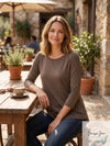 JM Collection Petite Scoop-Neck Top, Size PS