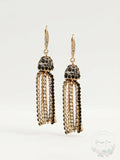 Anne Klein Gold-Tone Ombre Scattered Stone Crystal Tassel Earrings