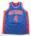Joe Dumars Signed Detroit Pistons Jersey Career Highlights JSA COA XL