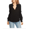 1.State Womens Smocked Trim Geometrical Blouse, Size Medium