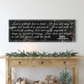1 Corinthians 13: 'Love Is Patient' - Rustic Christian Wall Art, Religious Decor for Living Room