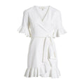 WAYF Women's Kaitlyn White Ruffle Wrap Dress, Size Small