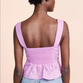 Free People I Want You Babe Electric Bloom Eyelet Tank Top, Sz Medium