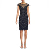 Adrianna Papell Womens Beaded Illusion Yoke Dress, Size 4