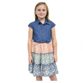 Zunie Denim and Floral Tiered Dress Youth Denim f Size Medium 10/12