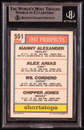 Chipper Jones Alexander Arias Signed 1992 Topps #551 (BGS)
