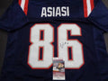 Devin Asiasi New England Patriots Autographed Custom Football Jersey JSA W coa