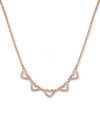 Charter Club Rose Gold-Tone Pave Heart Statement Necklace