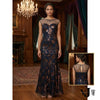SL Fashions Sequined Illusion Gown Size 14