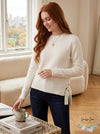 Hooked up by Lot Juniors Tie-Hem Sweater, Large
