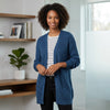 Planet Gold Juniors' Chunky Lace-up Cardigan Dark Blue, Size Small