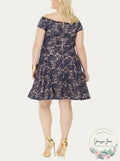 B. Darlin Womens Juniors Plus Lace Fit & Flare Dress, Size 22W
