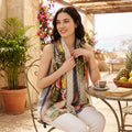 INC International Concepts Tropical Stripe Scarf Wrap & Cover-Up Pareo Peach