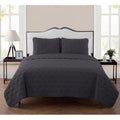 VCNY Home Kaleidoscope 3-Piece Grey Geometric Quilt Set  King