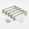 Lot of 6 Unbranded 5-in Center to Center Cabinet Pull, Satin Nickel