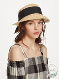 Aqua Straw Cloche Hat with Bow Back