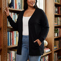 Amazon Essentials Womens  Lightweight Open-Front Cardigan Sweater, 1x/Black