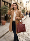 DKNY Sullivan Genuine Leather North South Tote Bag - (Red)