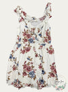 Blu Pepper Womens Floral Dress Ruffle Trim, Size Medium
