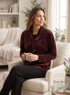 Calvin Klein Velour Cowl Neck Drawstring Performance Sweatshirt