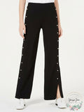 Almost Famous Juniors Faux Pearl-Trimmed Wide-Leg Pants, Size XS