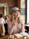 I.N.C.  Windowpane-Plaid Newsboy Cap