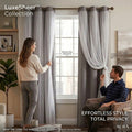 Lush Décor Solid and Sheer Layered 38 x 84 Blackout Curtain Set