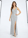 City Studios Juniors Glitter Lace Bow-Back Maxi Dress, Size 13