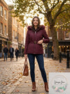 Palomares Women's Winter Red Faux Fur Parka Coat, Size Small