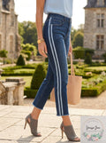 Style & Co Cropped Varsity-Stripe Jeans, Size 12