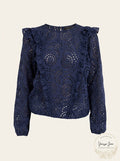 INC Ruffled Eyelet Top, Size XL