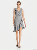 Aqua Women's Ruffle Plaid Dress, Size Small