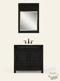 Sunny Wood BH2635m Barton Hill 26in Single Door Medicine Cabinet – Black