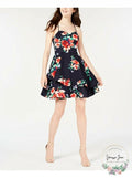 Sequin Hearts Juniors Floral Double-Ruffle Dress, Size 7