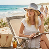 Inc Tweedy Colorblocked Panama Hat, Navy