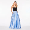Blondie Nites Juniors Strapless Crisscross Gown Blue/Black, Size 3