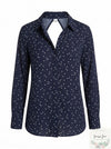 Bardot Open-Back Polka Dot Blouse, Size XS