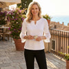 Jm Collection Keyhole Bell-Sleeve Top, Size Large