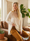 Free People SAHELI TOP Mesh Embroidery Ivory, Size XS