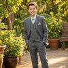 Tazio Little Boys Solid 2 Button Vest 5 Piece Suit, Size 5