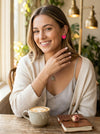 Holiday Lane Silver-Tone Be Mine Heart Stud Earrings, Pink